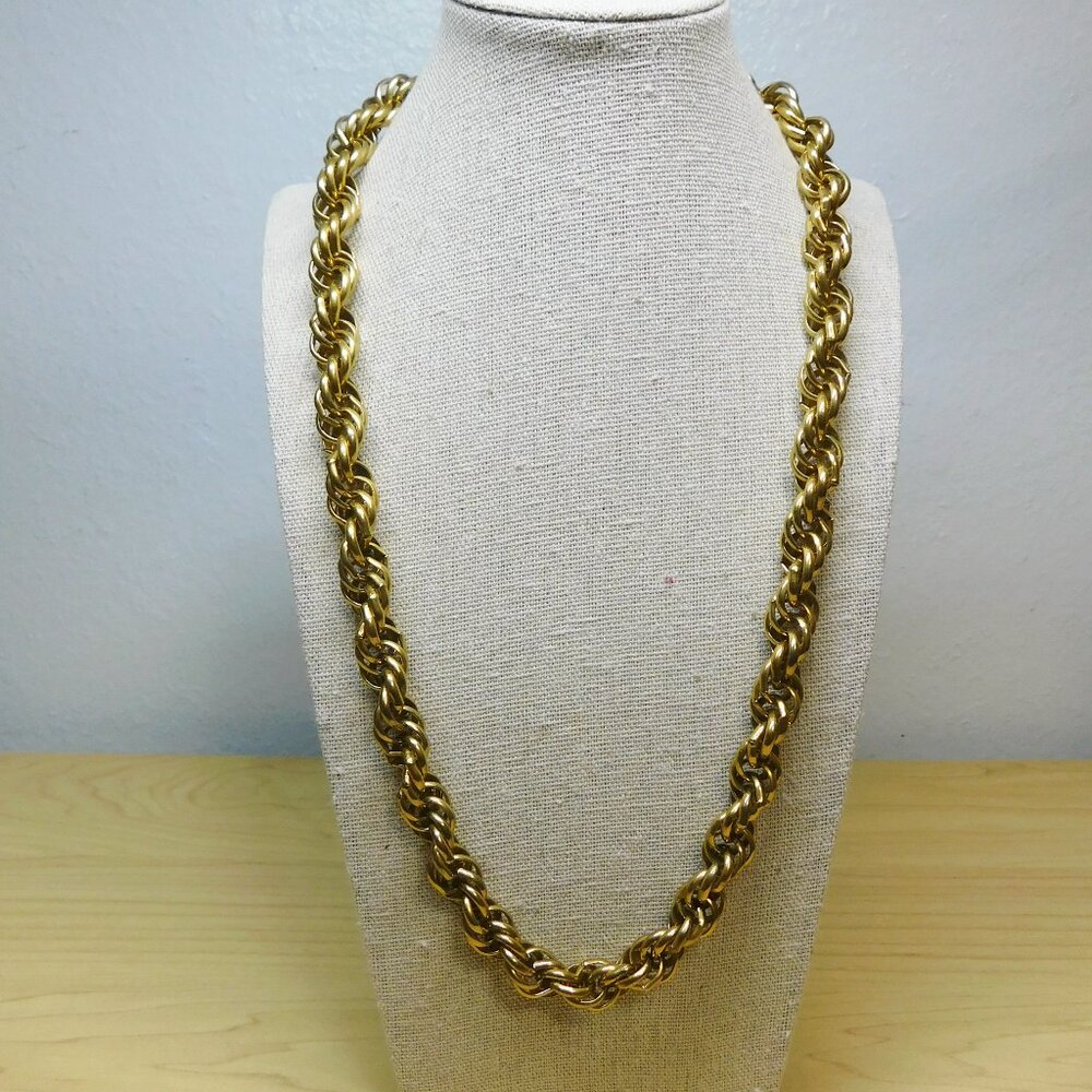 Erwin Pearl Vintage Chunky Gold Tone Necklace - 24"